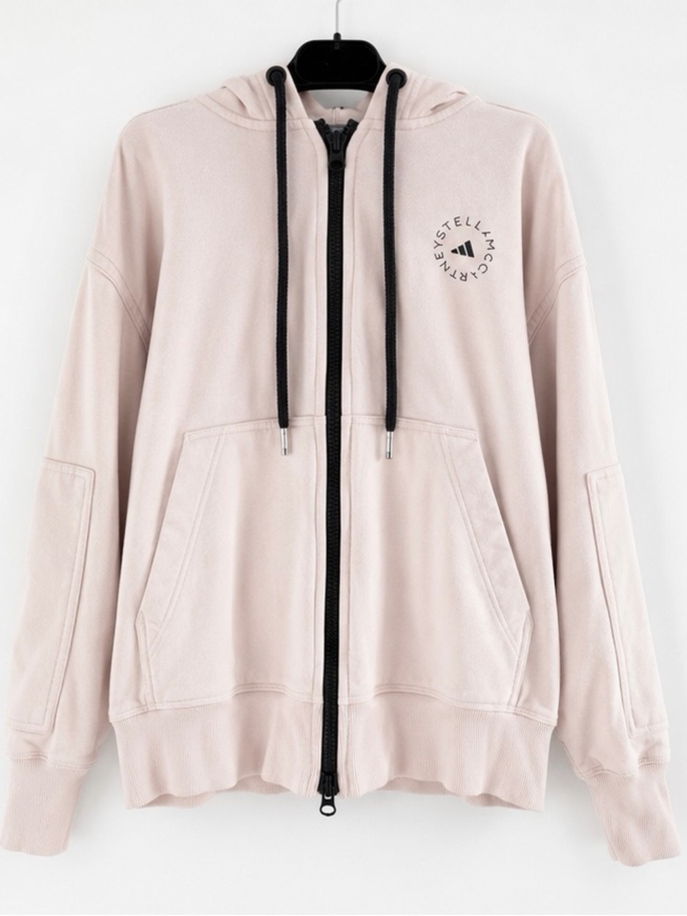adidas by Stella McCartney Full Zip Hoodie Pink XS Zebra Hood Women’s Sweatshirt